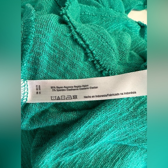 FREE PEOPLE Intimately Weekend Snuggle Turtleneck Shirt Top Blouse Emerald Kelly - Picture 13 of 15